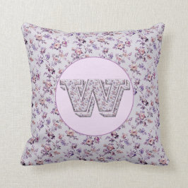 Almofada Flores de luxo Monograma W