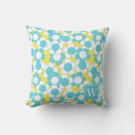 Almofada Flores de Margarida Preppy – Monograma Amarelo e T