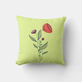 Almofada Flores de Mola Abstrato Arte de Linha Botânica