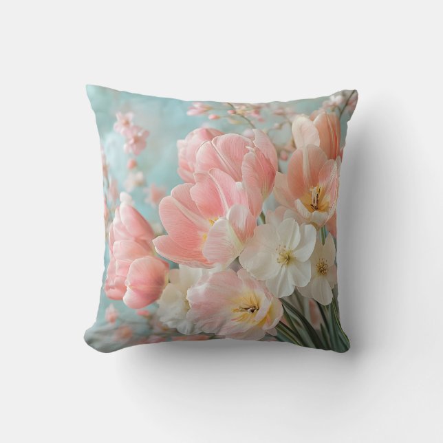 Almofada Flores de Mola de Pastel Design Delicadas Florais  (Frente)