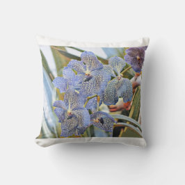 Almofada Flores de orquídea azul lavanda