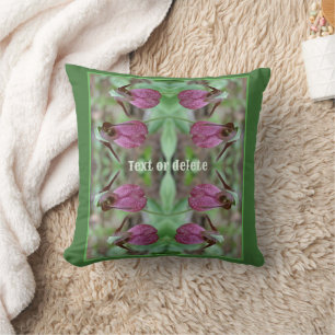 Almofada Flores de Orquídea Rosa-Cinza Personalizadas