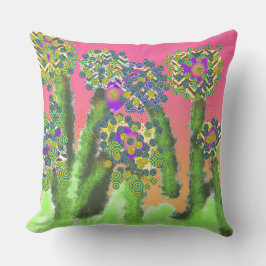 Almofada Flores de Padrão Arbustivo