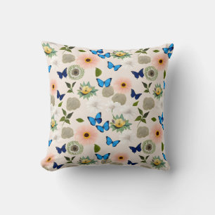 Almofada Flores de primavera Borboletas Design 296 Peach
