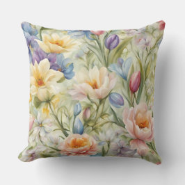 Almofada Flores de primavera sofisticadas e refinadas. Pint