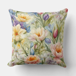 Almofada Flores de primavera sofisticadas e refinadas. Pint
