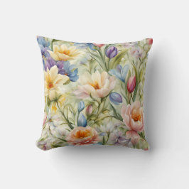 Almofada Flores de primavera sofisticadas e refinadas. Pint