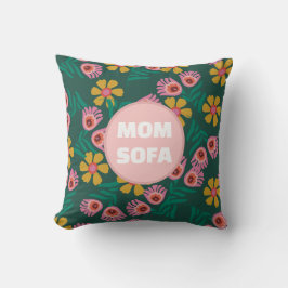 Almofada Flores de sofá da mamãe personalizadas verde bonit