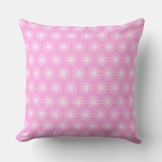 Almofada Flores de Starburst brancas a rosa