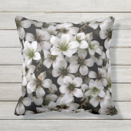 Almofada Flores do Saxifraga do branco de jardim