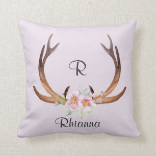 Almofada Flores e Antlers
