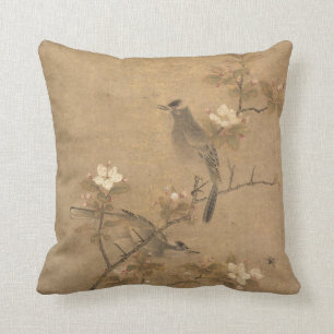 Almofada Flores e Pássaros Chineses da Dinastia Yuan e Arte