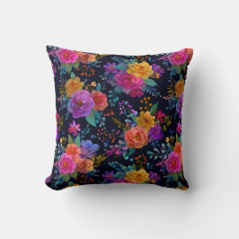 Almofada Flores Elegantes Coloridas no Floral da Vintagem N