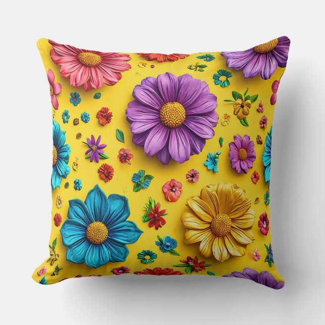 Almofada Flores elegantes para decoração de quarto aconcheg (Frente)