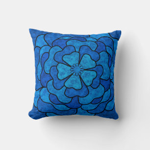 Almofada Flores florais abstrato sem costura cor azul