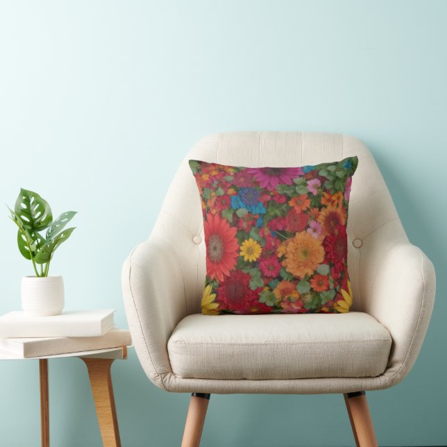 Almofada Flores Mistas Coloridas (Cadeira)