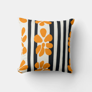 Almofada Flores MOD laranja e Black and White Stripes