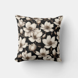 Almofada Flores Modernas de Magnésia a Preto