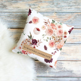 Almofada Flores Modernas de Pastel e Presente Personalizado