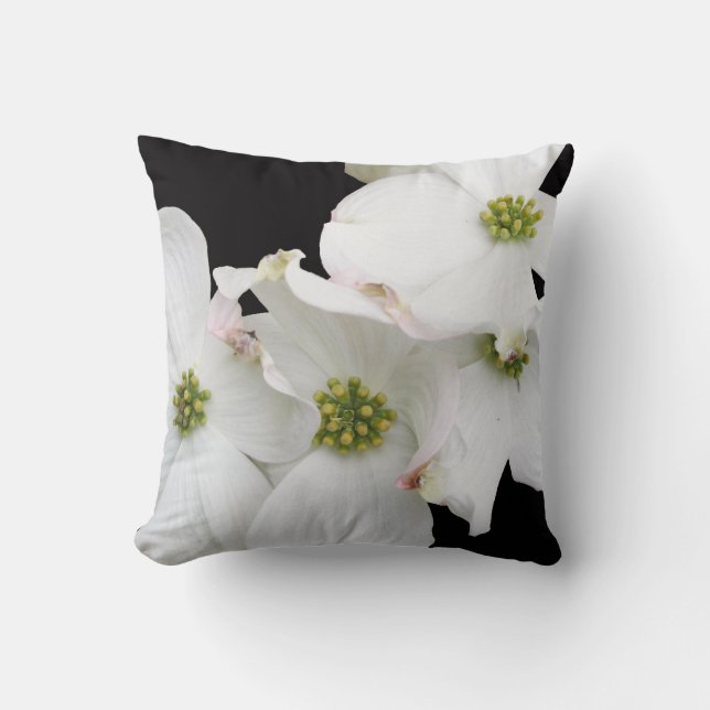 Almofada Flores orientais do Dogwood - Cornus florida (Frente)