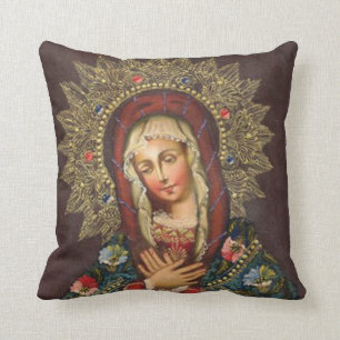 Almofada Flores ornamentado de Madonna da Virgem Maria