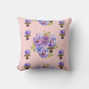 Almofada Flores-padrão, cor-de-rosa-chique, flores Cushion