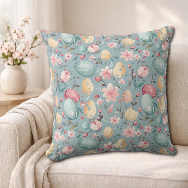 Almofada Flores Pastéis de Páscoa Decorativos (Criador carregado)