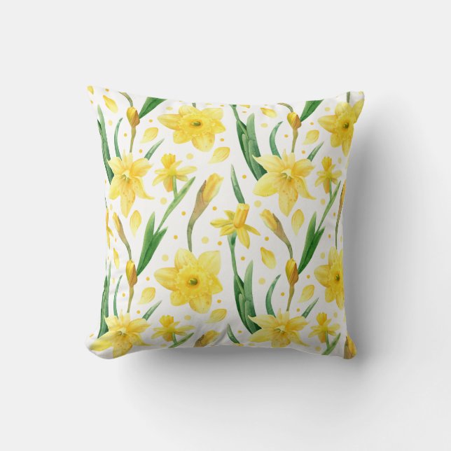 Almofada Flores primavera Yellow Daffodil Padrão (Frente)