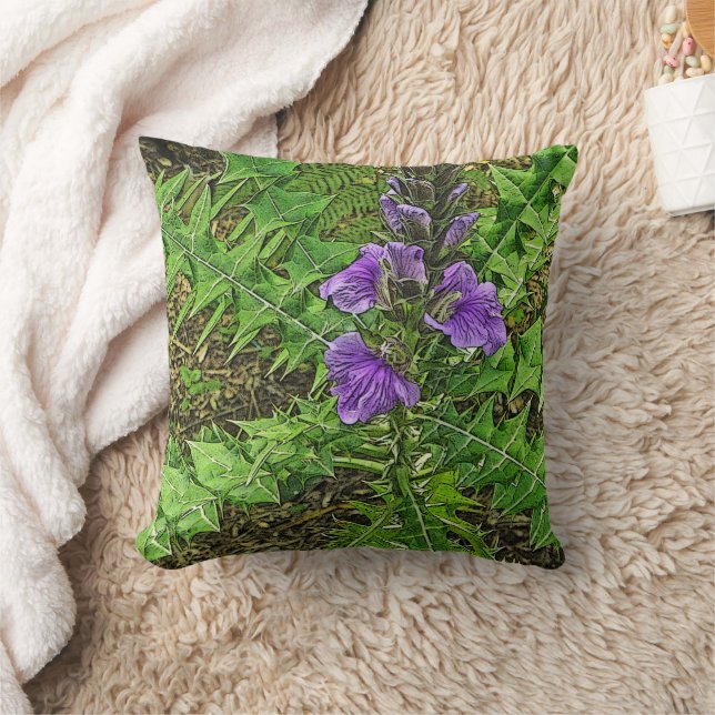 ALMOFADA FLORES PURAS COM FOLIAGEM VERDE INTERESSANTE (Cobertor)