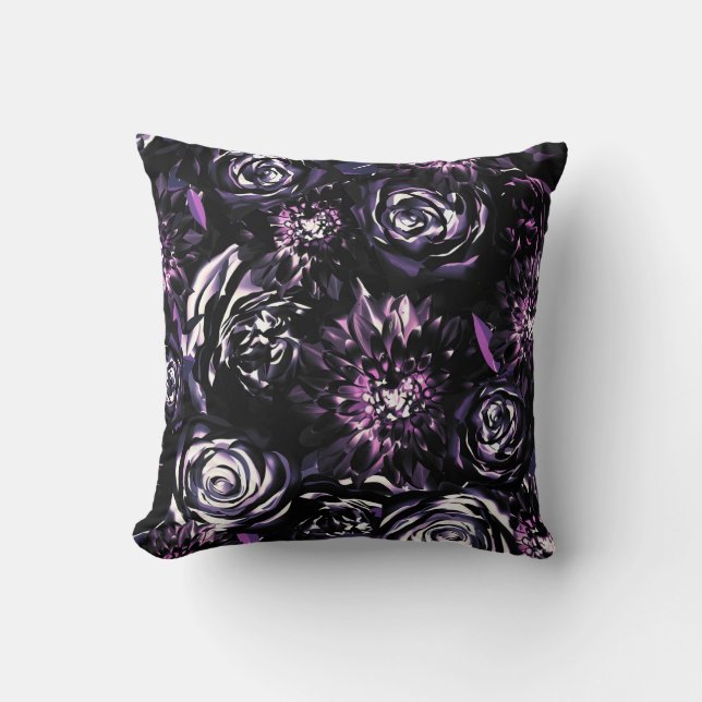 Almofada Flores Rocho Sombrio Glamour Roxo Encantado (Frente)