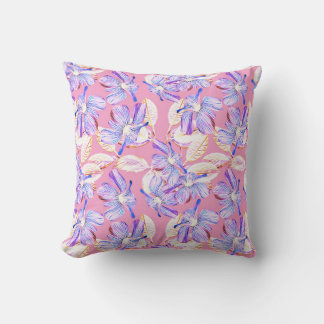 Almofada Flores Roxas: Elegância Floral Por Aquarelas.