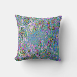 Almofada Flores Roxas, Verdes e Azuis a Rosa
