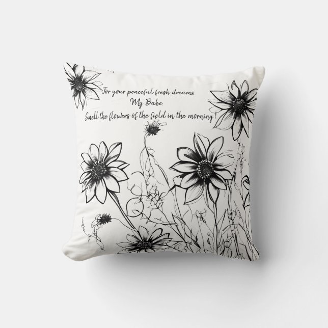 Almofada Flores selvagens para sonhos frescos pacíficos (Frente)