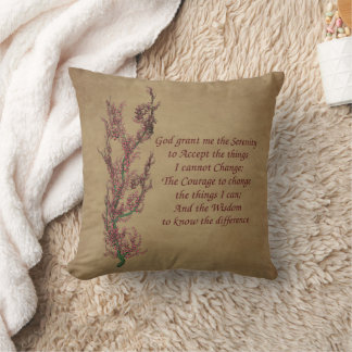 Almofada Flores Serenity Prayer Inspirational 