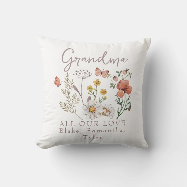 Almofada Flores Silvestres Avó Personalizadas (Frente)
