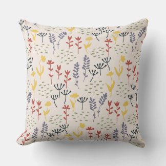 Almofada Flores silvestres coloridas minimalistas espalhada