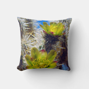 Almofada Flores Silvestres de Cacto Cholla Prateado