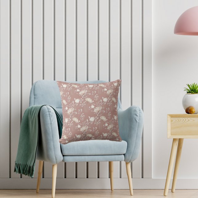 Almofada Flores-silvestres de creme (Criador carregado)