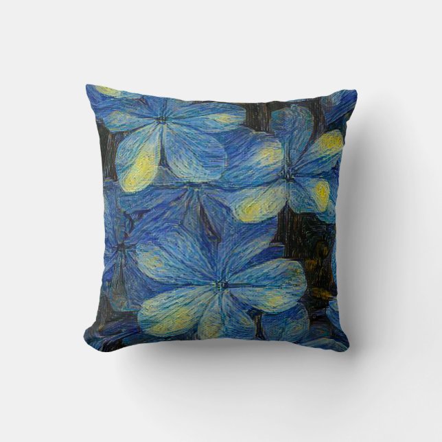 Almofada Flores sonhadoras no estilo de arte Vincent Van Go (Frente)