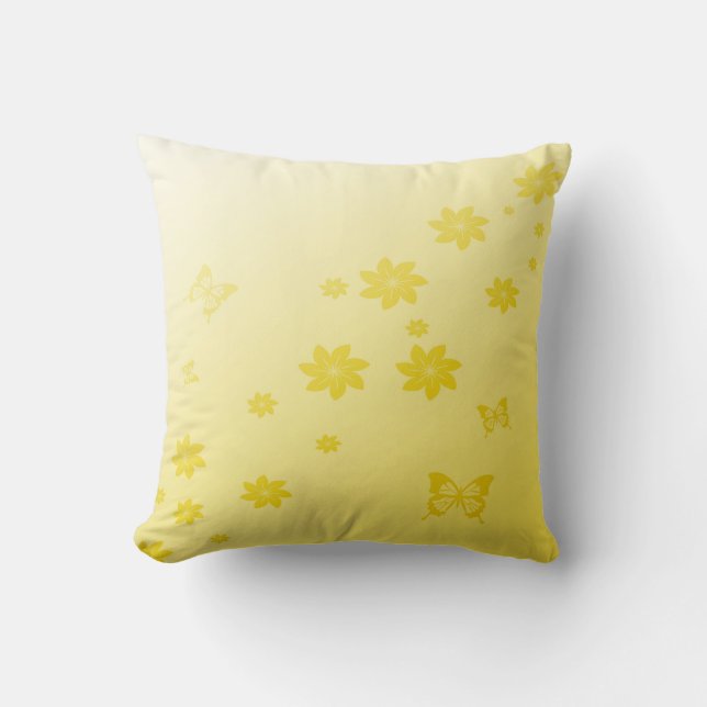 Almofada Flores Sunshine em Borboletas (Frente)