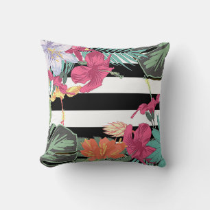Almofada Flores Tropicais Folhas Botânico Chic