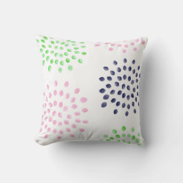 Almofada Flores Verdes Marinhos Cor-de-Água Rosa