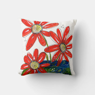 Almofada Flores Vermelhas Whimsical