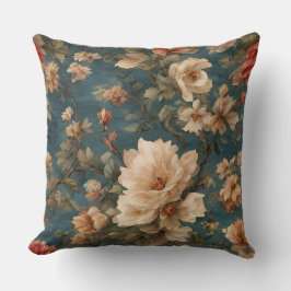 Almofada Flores Vermelhos Esforçadas, Brancas e Corais Esma