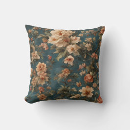 Almofada Flores Vermelhos Esforçadas, Brancas e Corais Esma