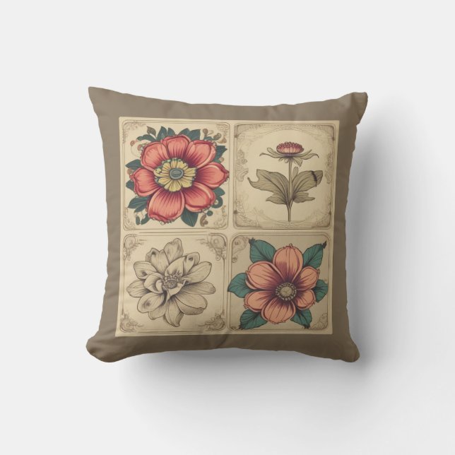 Almofada Flores Vintage (Frente)