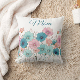 Almofada Flores Vintage de Primavera para a Mamãe