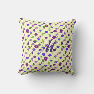 Almofada flores violetas com Travesseiro decorativo de padr