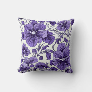 Almofada Flores Violetas Roxo-Duplas Florais Botânicas