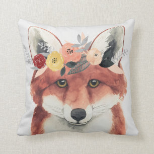 Almofada Floresta da Coroa Flor Fox